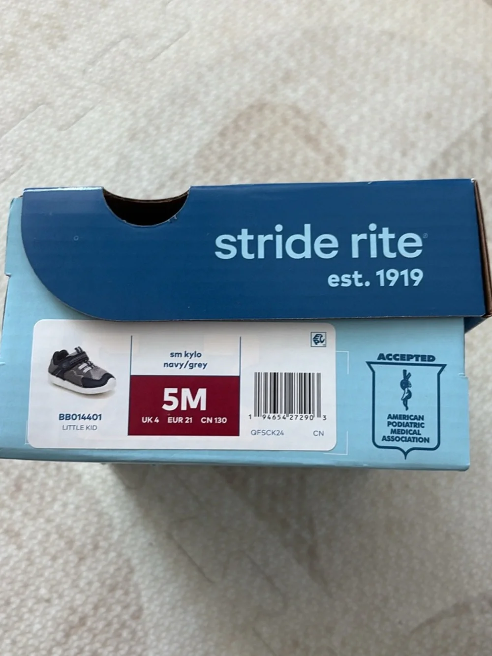 Stride Rite Gray and Navy Baby Walker Sneakers
